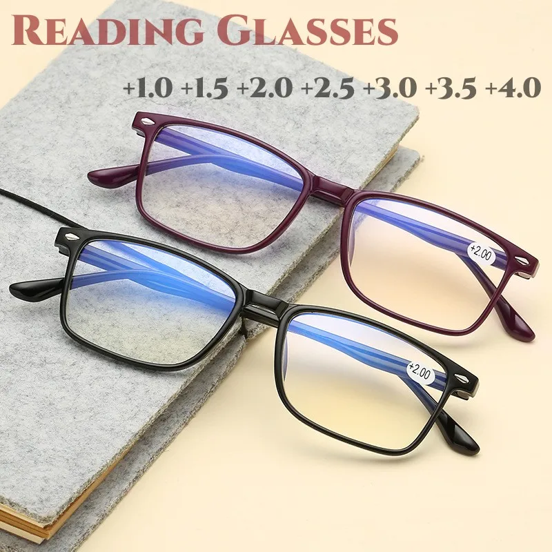 

2023 Ultralight TR90 Reading Glasses Farsight Eyewear for Elderly Anti-blue Light Presbyopia HD Lens Vintage Women Eyeglasses