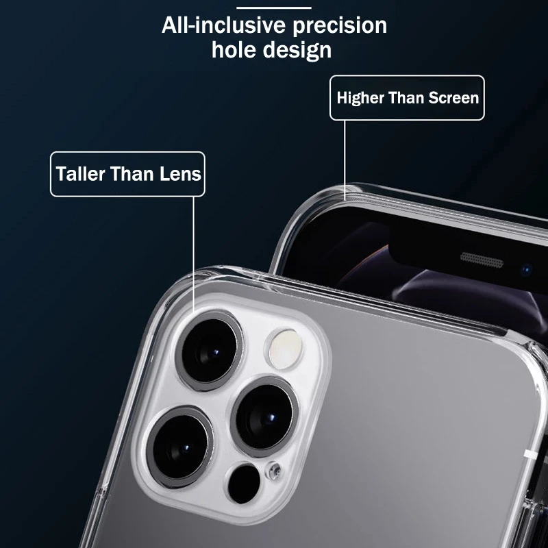 Crystal Clear Glossy Hard Acrylic Magnetic Phone Case with Wireless Charging Capability