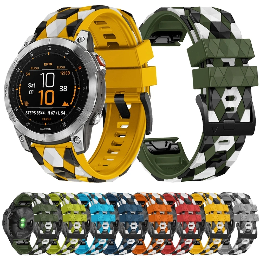 

Outdoor Sportswatch Strap For Garmin quatix 7X/Endo/Descent Mk2/6X PRO/MARQ 22/26mm Quick Release Silicone bracelet Wristband
