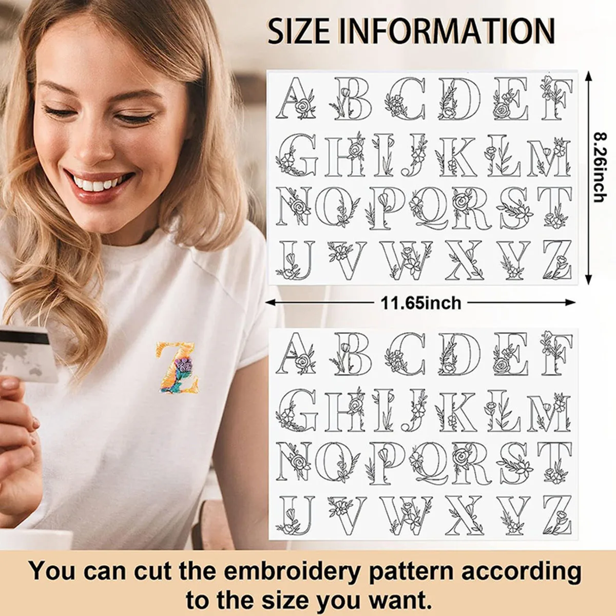 10sheets Blank Printable Hand Embroidery Pattern Stick and Stitch  Stabilizer Transfer Patch Paper Trendy for Clothes 200x300mm - AliExpress