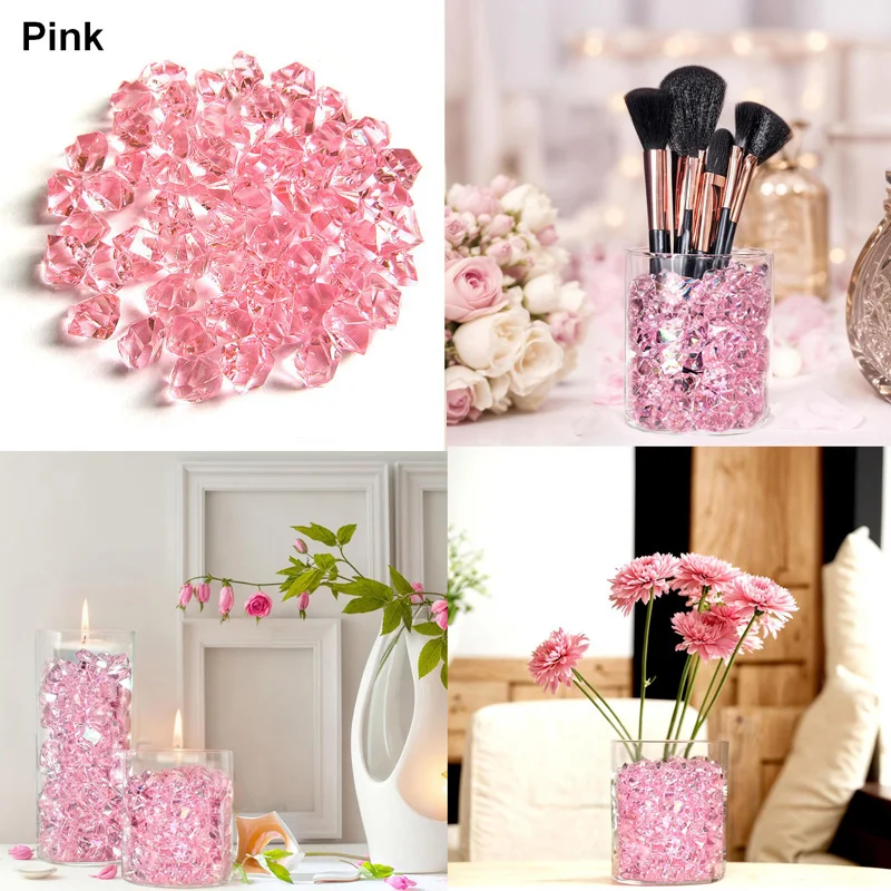 100pcs 11x14mm Crystals Plastic Gems Home Vase Decoration Multi colorful Diamond Ice Rocks Stones DIY Jewelry Toys Party Crafts