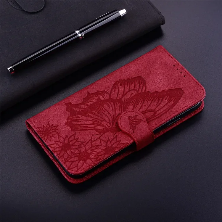 Luxury Leather Flip Wallet Case with Card Slots and Stand Feature