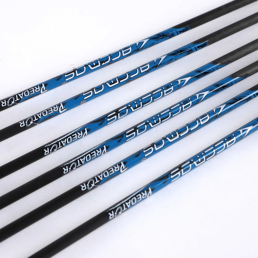 6/12/18pc 32in ID6.2 Pure Carbon Arrow Shaft Spine300 340 400 500 600 700 800 Hunting Shooting Compound Recurve Bow Arrow tube carbon arrow shafts