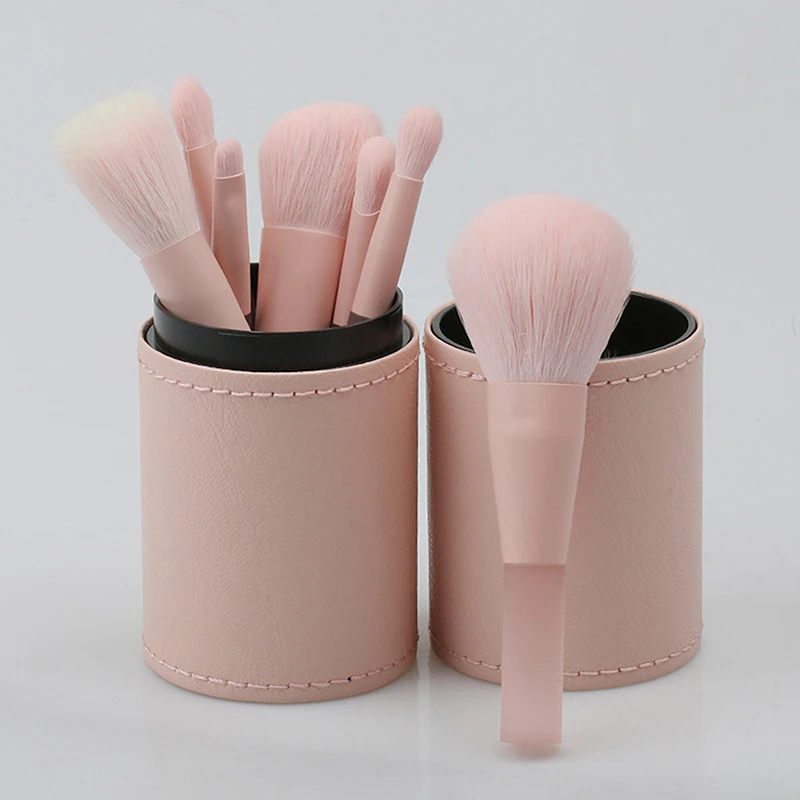 1pc Portable Makeup Brush Holder Travel Makeup Brush Case Makeup Brush Storage Bucket With Lid 14*5.7cm 4