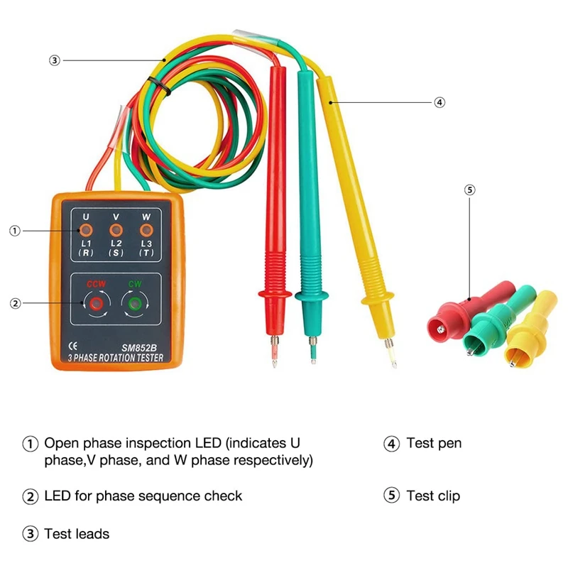 【Clearance Markdowns】 2025 New Phase Tester Rotating Field Measuring ...