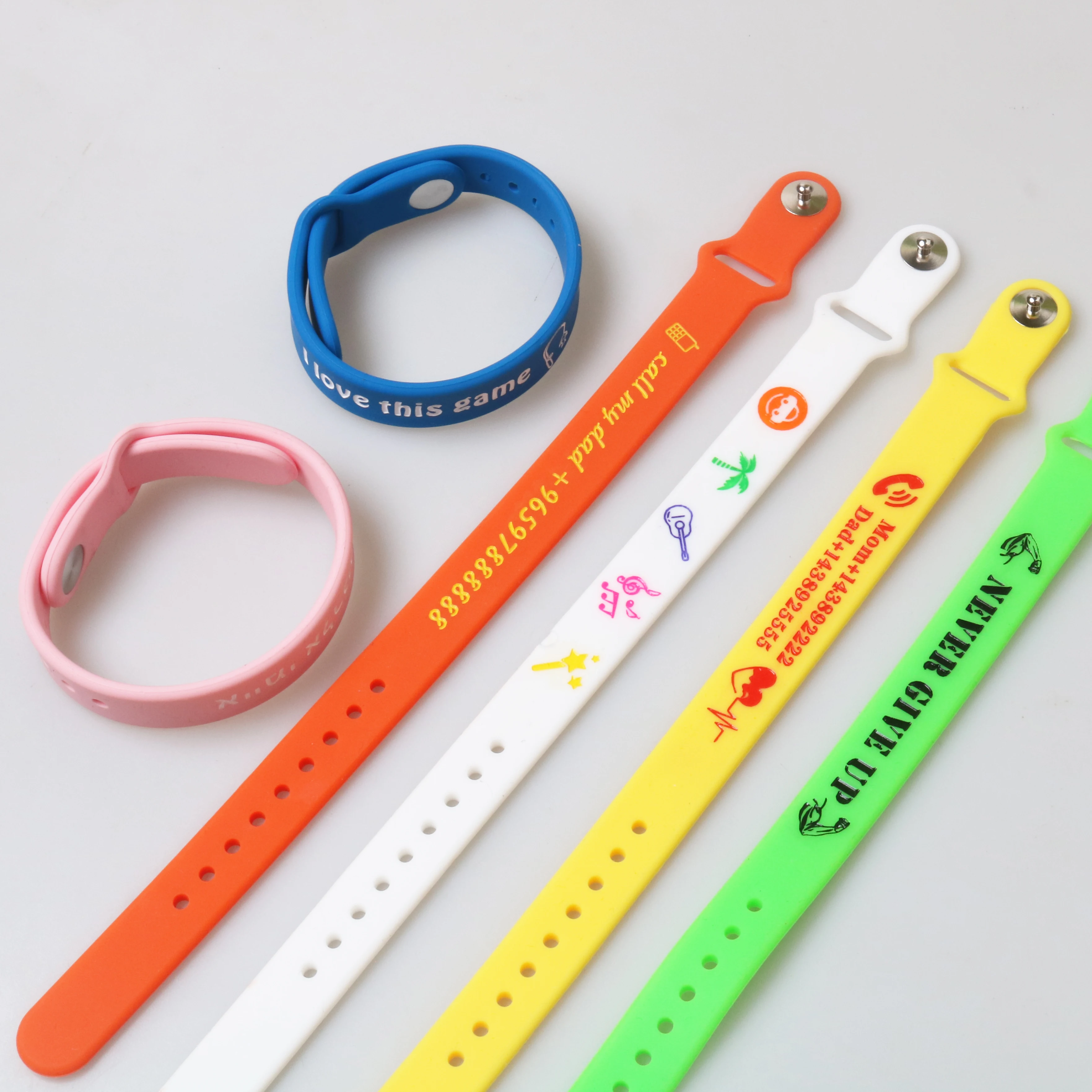 Silicone Bracelets 1PCS Back buckle style Custom DIY Name Phone Number Engraved Personalized Wristband birthday