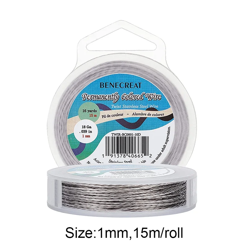 creative-beads filo per gioielli, Cavo in acciaio inox, rivestito in nylon, 7 fili rotolo 100m, 0,5mm rosso