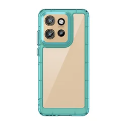 Vibrant Transparent Smartphone Protective Case for MOTO G06 (Clear - blue)