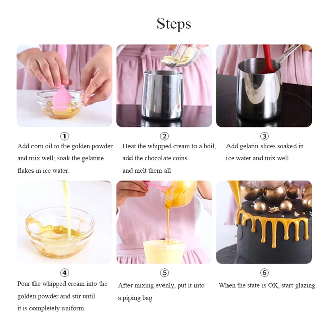 15g Edible Gold Powder Mousse Cake Fondant Macaron Chocolate Glitter Powder Silver Powder Baking Cake Color Decorating Tools 6