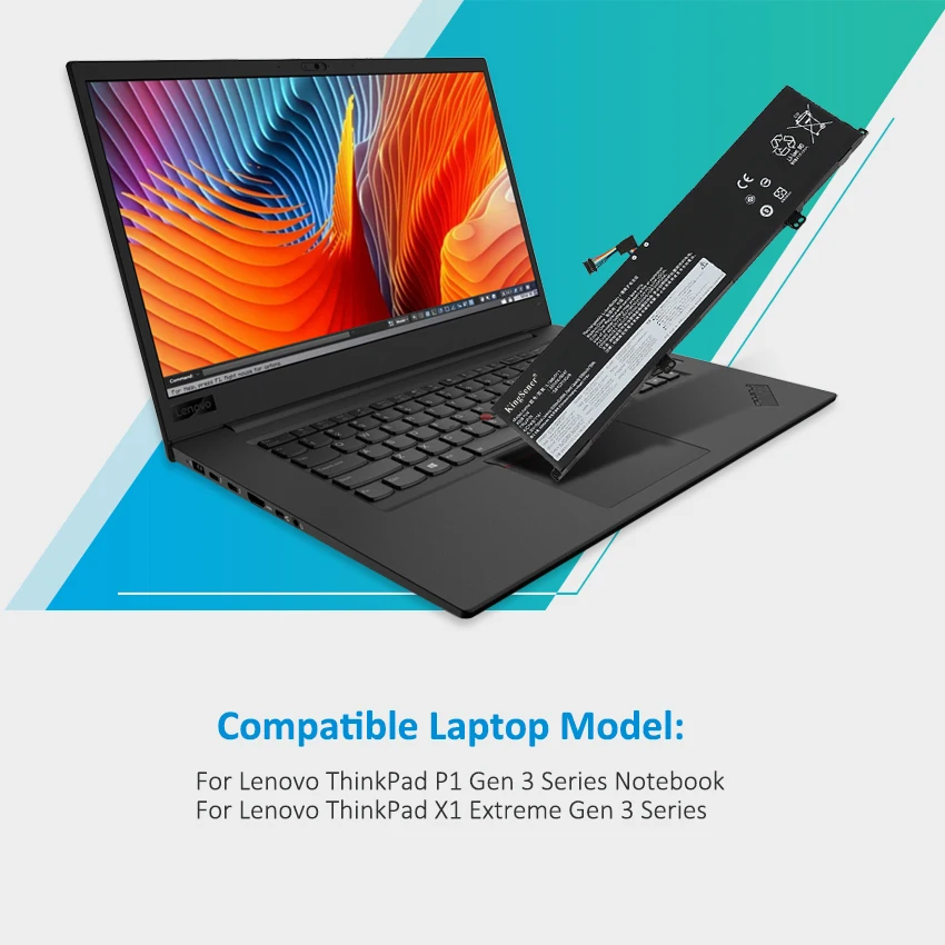 Kingsener-bateria do Portátil para Lenovo Thinkpad L19m4p71 p1 Gen x1 Extremo Série Notebook L19c4p71 L19l4p71 5b10x19048 - Imagem 3