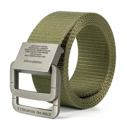 Unisex Double Loop Buckle Canvas Belt for Outdoor & Casual Wear (Green)