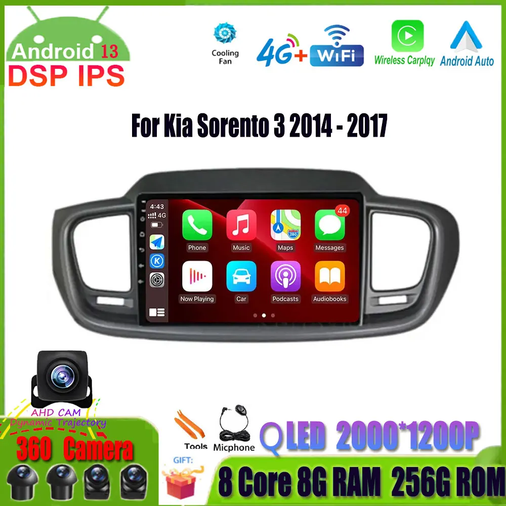

Автомагнитола на Android 13 для Kia Sorento 3 2014 - 2017 DSP IPS Стерео GPS навигация Carplay мультимедиа BT видеоплеер 2Din DVD