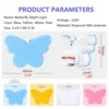 Butterfly Night Light Plug Into Wall Auto Dusk to Dawn Smart Sensor Night Light for Living Room Bedroom Bathroom Kids 220V EU 2