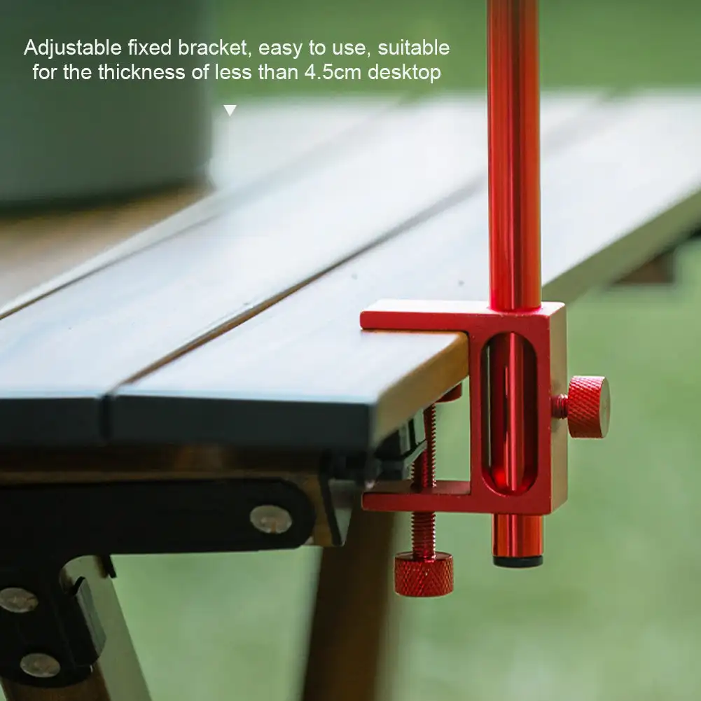 1Set Folding Table Light Stand Camping Lamp Stand with Double Hook Aluminum Alloy Outdoor Light Holder Lamp Hanger