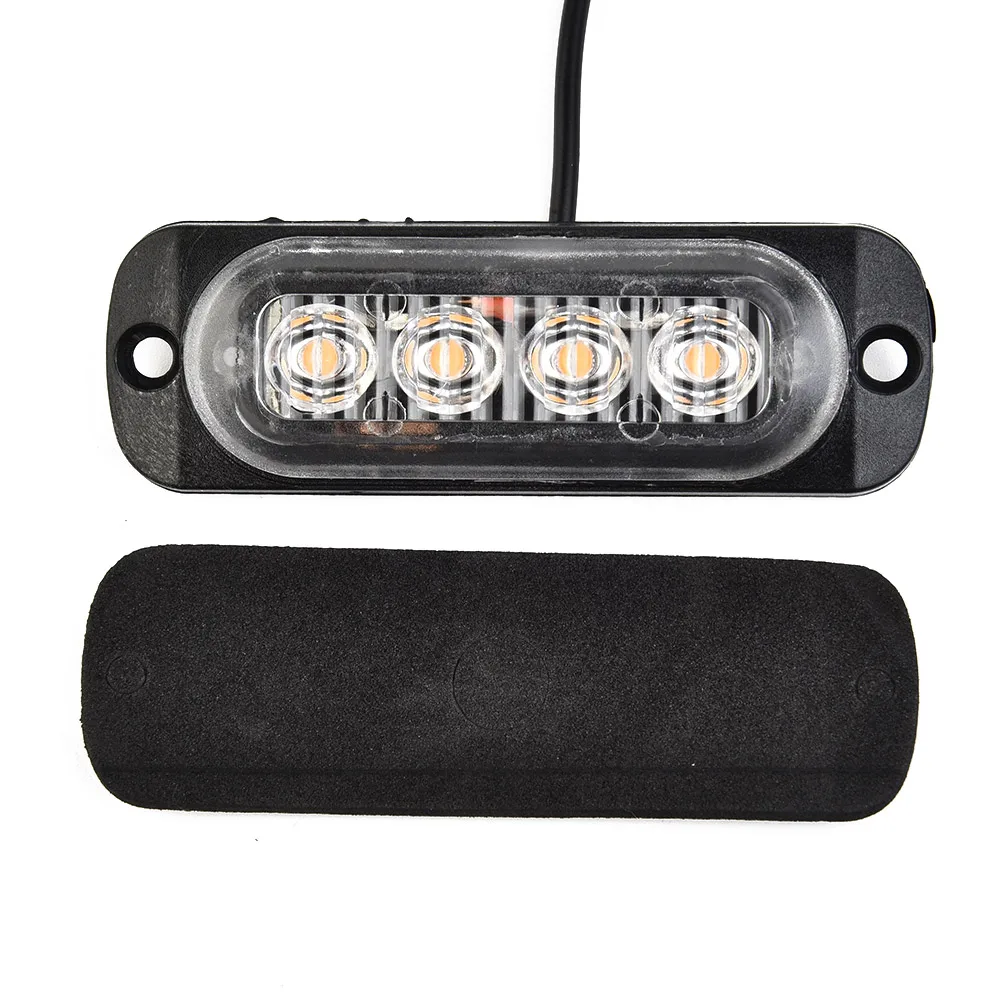 

Durable Car Urgent Light Lightbar Accessories Yellow Light Grille Light Recovery Strobe Flashing Black Shell+Transparent Lens