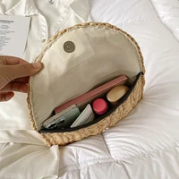 Corn Husk Weave Dinner Clutch Bag Women's Fashion Simple Solid Straw Large Purse Woman Summer Casual Vacation Ladies Wallet 2023 - Image 5