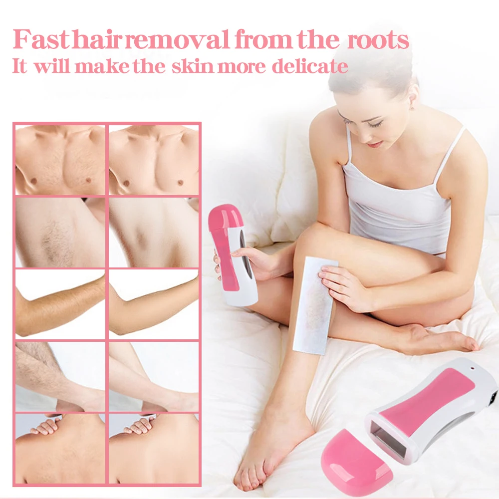 YIKOOLIN Roll on Wax warmer Portable Wax Roller for Hair Removal Soft Wax Heater Waxing for Travel Home Wax Heater Epilator 6