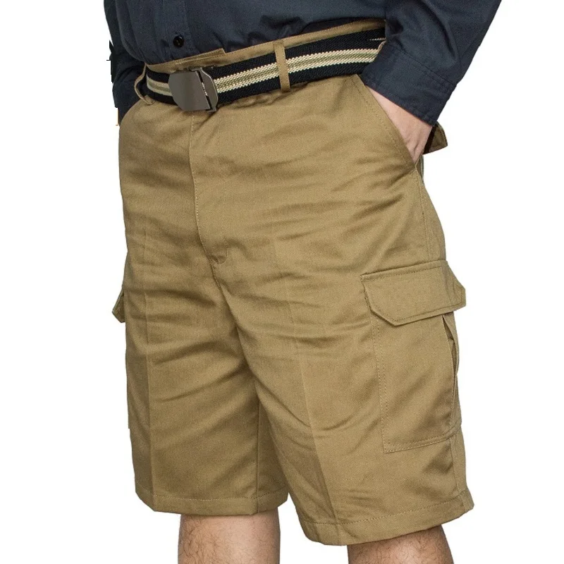 

Men's Twill Shorts Casual Multi Pocket Short Men Cargo Shorts High Quality Plus Size