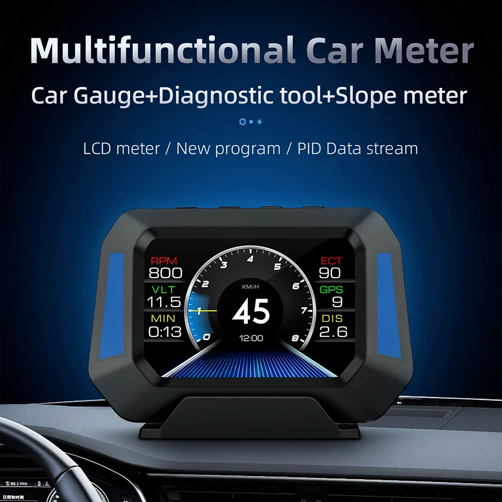 

HUD OBD2+GPS Head Up Car Digital Display Speedometer RPM Alarm Water Oil Temp