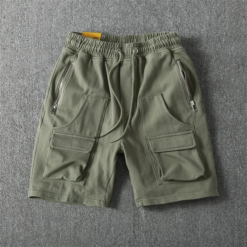 

Men's Summer Knee Length Casual Shorts Loose Comfortable Cotton Cargo Shorts Fashion Beach Shorts Jogger Pants