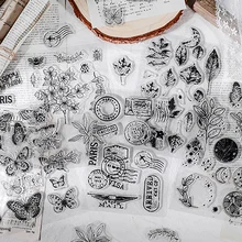

1Pc Transparent Stamp Vintage Clear Stamps Silicone Seal Decorative Material for Card Making Craft Scrapbook Stationery Supplies