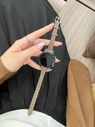Leather Loop Link Band - 20mm, 22mm, 18mm Strap, Sport Bracelet Correa - Galaxy Watch 4 40mm (Gris Brown)