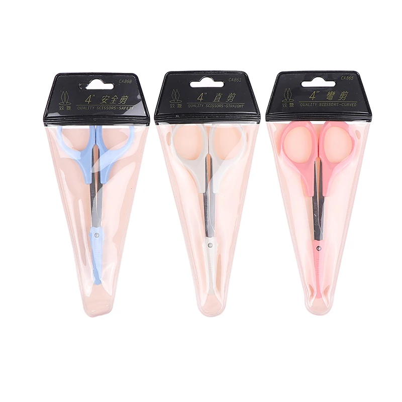 3 Sizes Eyebrow Scissor Stainless Steel Curved Nails Dead Skin Nose Hair Remover Clip Trimmer Pedicure Makeup Tool