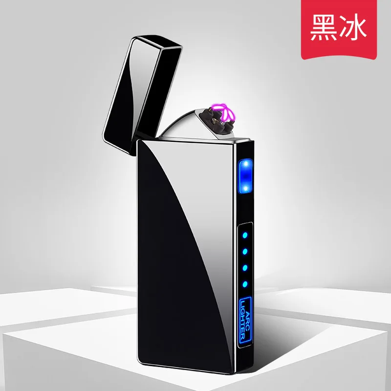 2022 NEW USB Metal Double Arc Windproof Plasma Lighter, Touch Sensor, LED Power Display, Men's Gift Cigarette Accessories 5