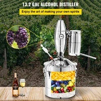 VEVOR 50L Water Alcohol Distiller 304 Stainless Steel Alcohol Still Wine Making Boiler Home Kit w/Thermometer for Whiskey Brandy 2