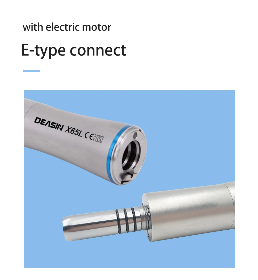 X65L Dentistry Straight Handpiece 1:1Blue Ring Straight Inner Water Handpiece with Optic Fiber Using for Dental Implant Surgery