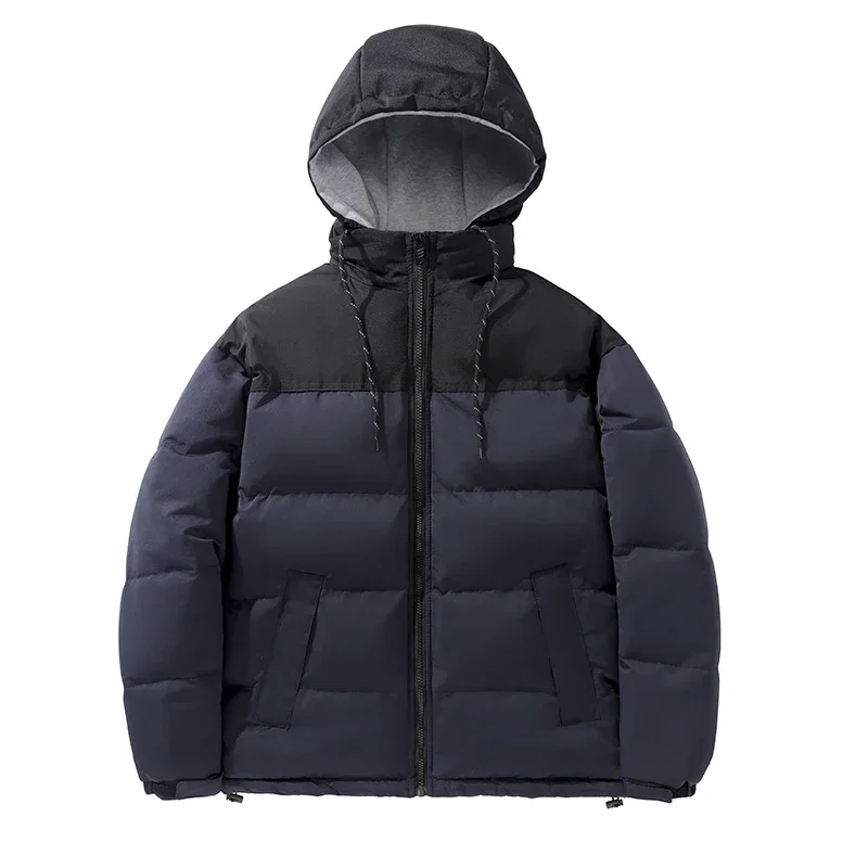 Winter Luxury Padded Jacket Men's Short Detachable Hat Windproof Warm Parkas Couples Outdoor Leisure Splicing Down Jacket Skiing