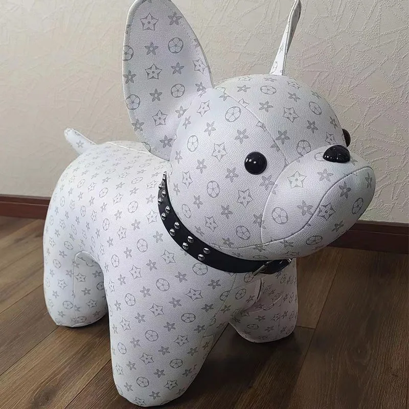Cartoon cute law fighting dog stool children animal shoe stool for living room home door