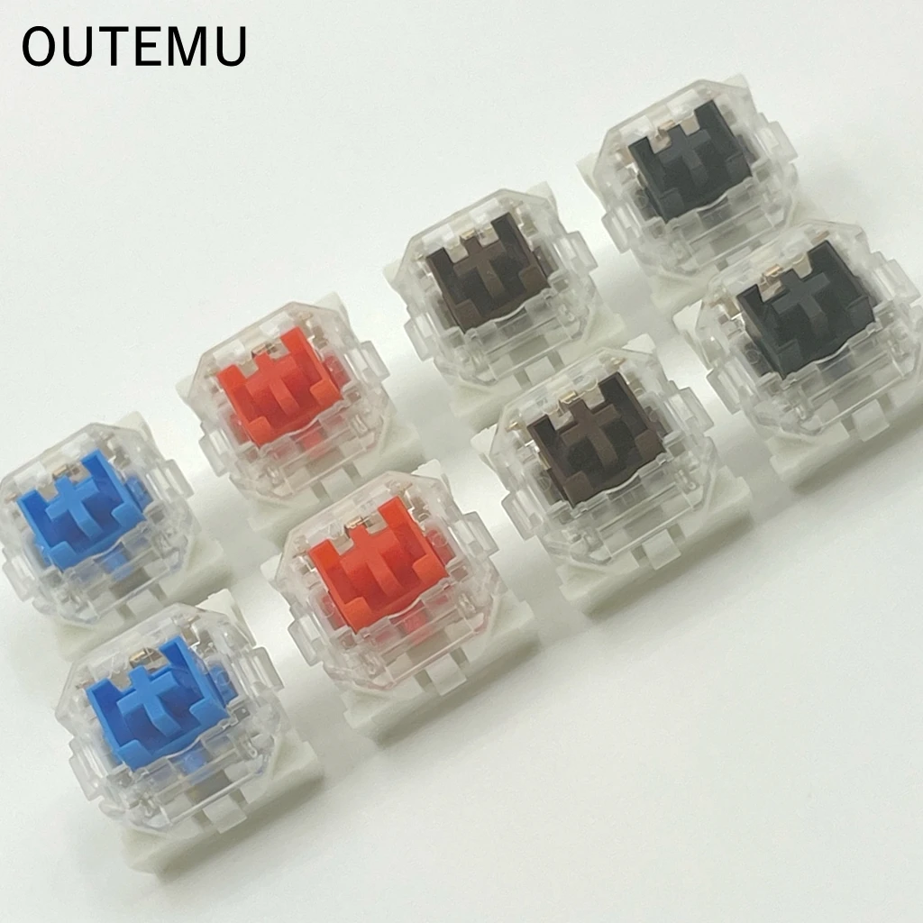 OUTEMU GTMX 로우 프로파일 스위치 블랙 레드 블루 브라운 3핀 초박형 기계식 키보드용 하프 높이 스위치 촉각형 선형 스위치