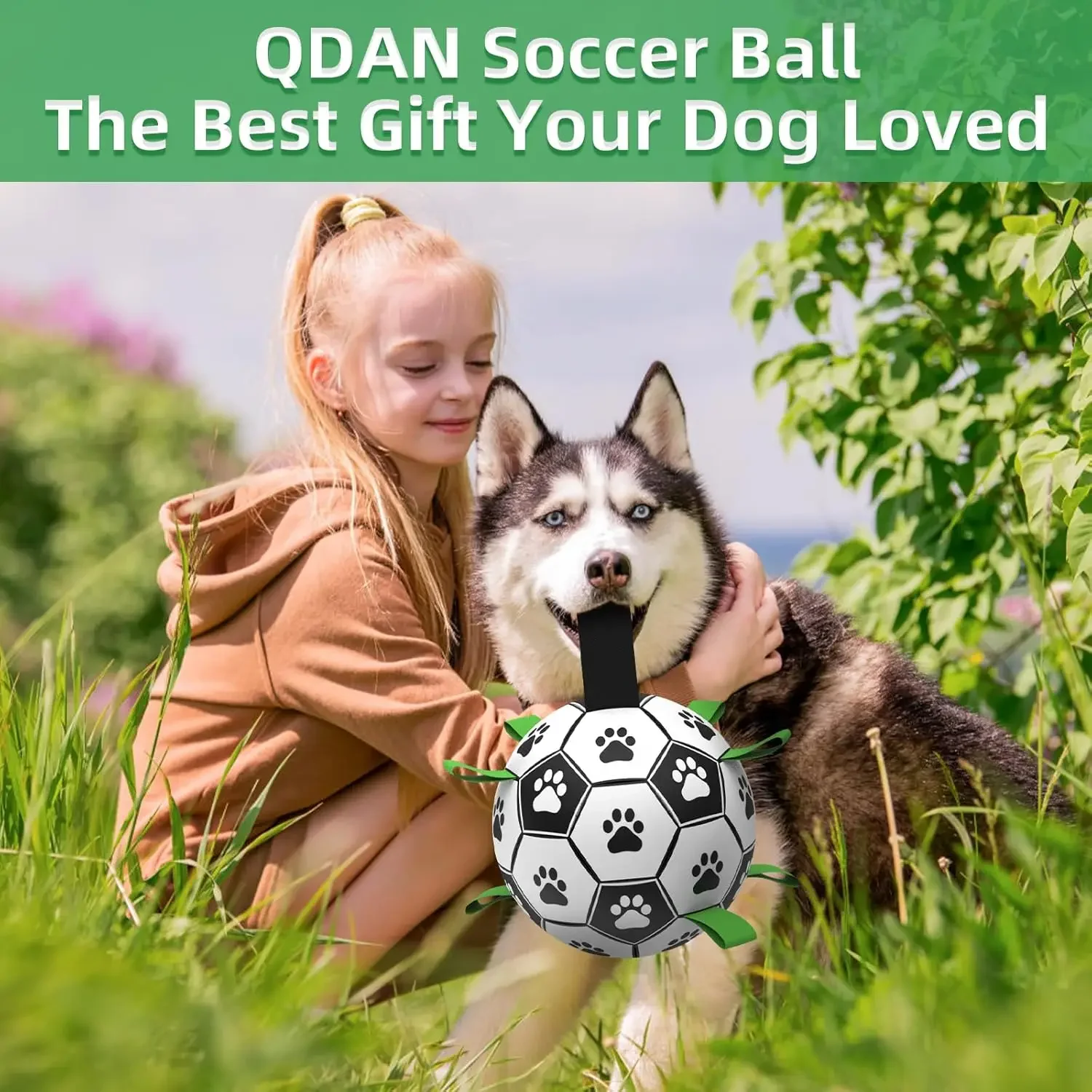 Dog Toys Extra Large Soccer Ball with Straps,Interactive Dog Toys,Durable Balls for Large Dogs