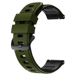 Two - Tone Silicone Smartwatch Strap, 22mm Adjustable Sports Bracelet - 1Pcs 22mm (1 - Army Green Black)
