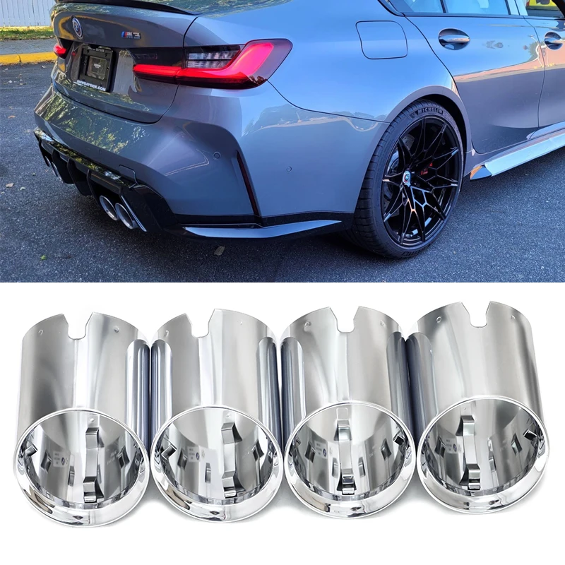 Exhaust Trim For BMW M2 M3 M4 G80 G82 G83 G87 Exhaust Cover Tailpipe Direct Plug Cover Stainless Steel Muffler Nozzle exhaust muffler tip,exhaust pipe muffler,exhaust trim pipe
