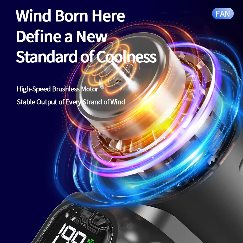 Portable Handheld Cooling Fan With Digital Display And Mirror_voghion.com