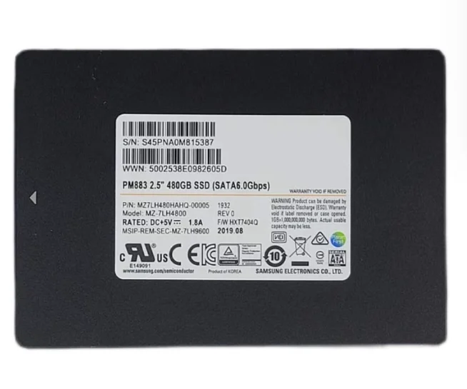 For PM883 MZ7LH480HAHQ 00005 MZ 7LH4800 480G SSD SATA 6 0Gb