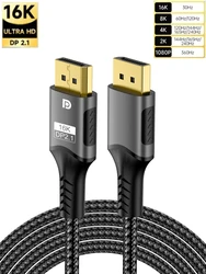 Ultra-High-Definition DisplayPort Cable - 16K DP 2.1 with 8K and 4K Support, 80Gbps HDR Video & Audio - 3m (16K DP 2.1)
