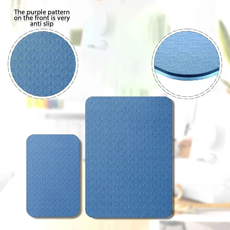 AS60-4Pcs Sewing Machine Muffling Mat Pedal Mat Sewing Machine Reduce Vibrations Noise No Slip Blue