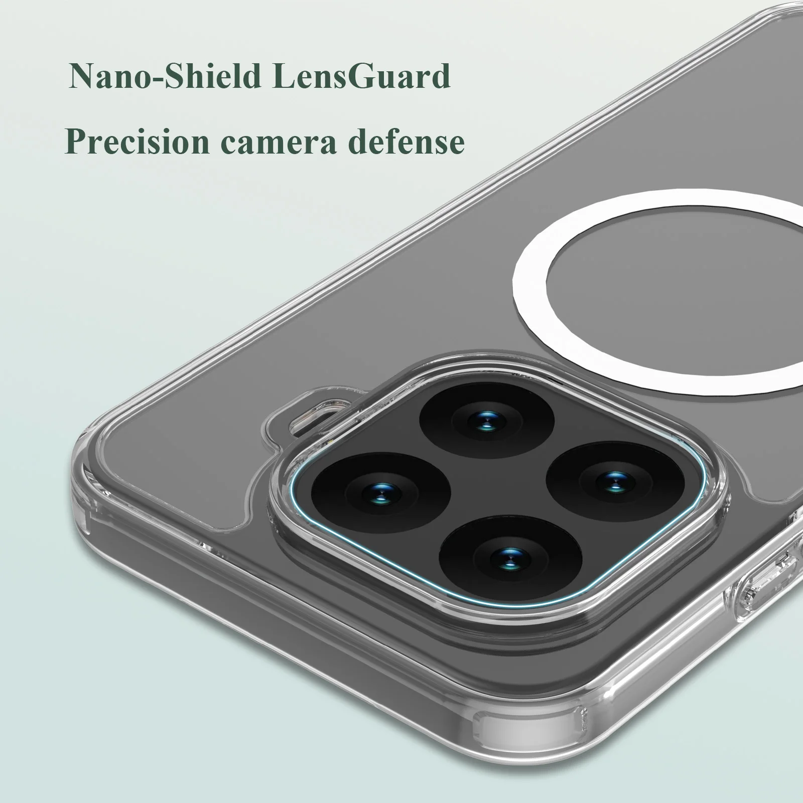 Lereach Magnetic Clear Shockproof Phone Case with Acrylic & TPU for MagSafe Wireless Charging