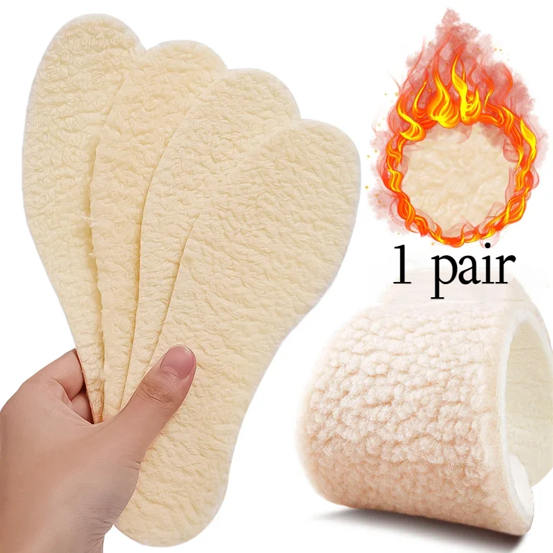 

1Pair Thicken Thermal Insoles Winter Warm Heated Soft Plush Insole Shoes Snow Boots Shoe Pad Simulation Cashmere Insert Insole