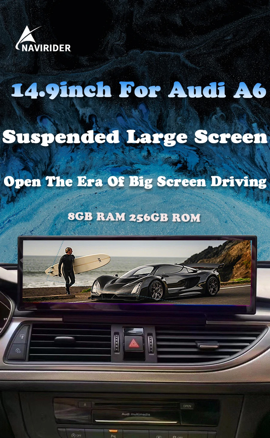 14.9inch Car Radio For AUDI A6 A7 2012-2018 Wireless CarPlay Android Auto Car Mu