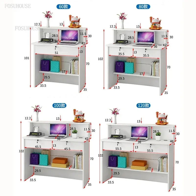 Reception Desks for Beauty Salon Simple Cashier Counter Supermarket Bar Counter Company Reception Desks Modern Office Furniture