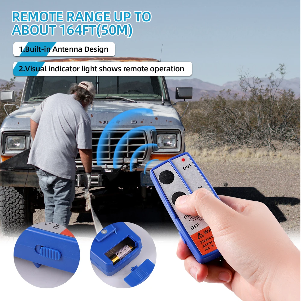 Winch Wireless Remote Control Switch Kit 12V 24V for Truck