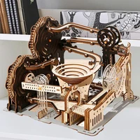 3D Wooden Puzzle Marble Run Set DIY Assemble Mechanical Model Building Kits STEAM Educational Toys for Adult Kids Birthday Gifts 2