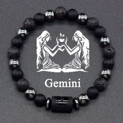 Zodiac Charm Bracelet - 12 Constellation Signs Jewelry (8mm Beads)