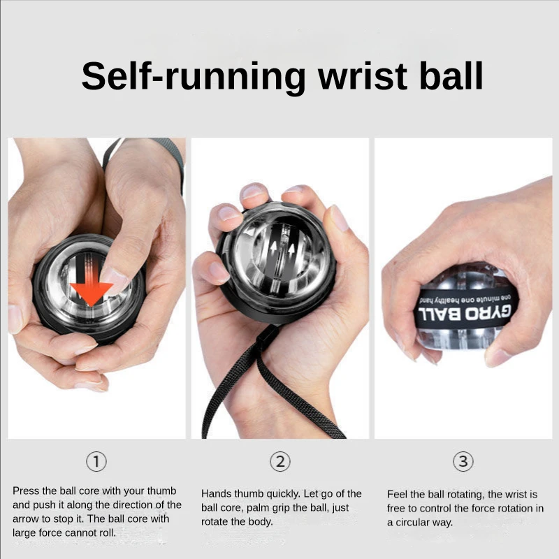 Autostart Powerball Wrist Power Gyro Ball Hand Forearm Strengthering Led  Gyroscope Ball Arm Muscle Fitness Training Equipment