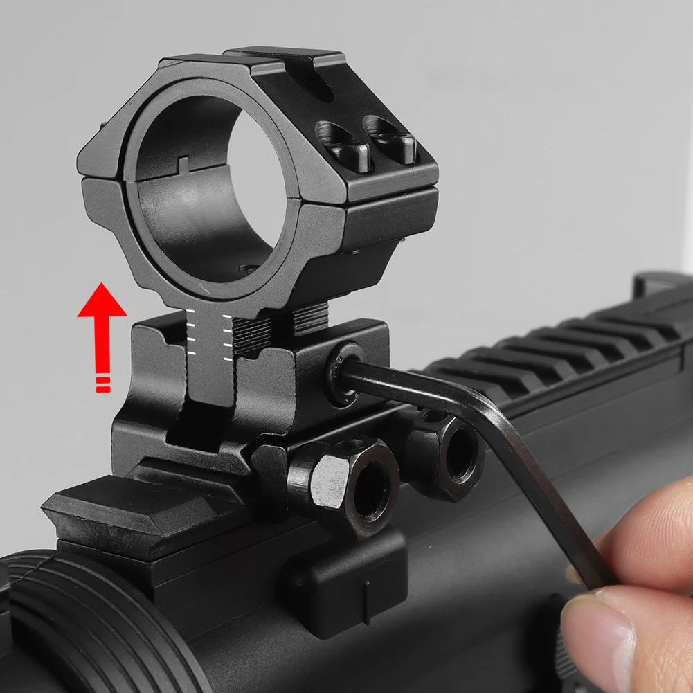 유니크파이어 2개입 M3020KJ QD 퀵 릴리즈 1인치(25.4mm/30mm) 스코프 링 로우 프로파일 23mm 도브테일 레일 마운트 QD 링