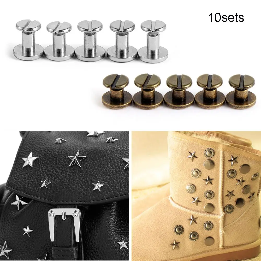 

10sets Hats DIY Scrapbooking Leather Craft Garment Brass Nail Rivets screw Cloth Button